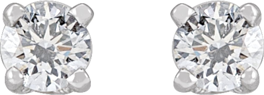 14K White 1/5 CTW Lab-Grown Diamond Stud Earrings