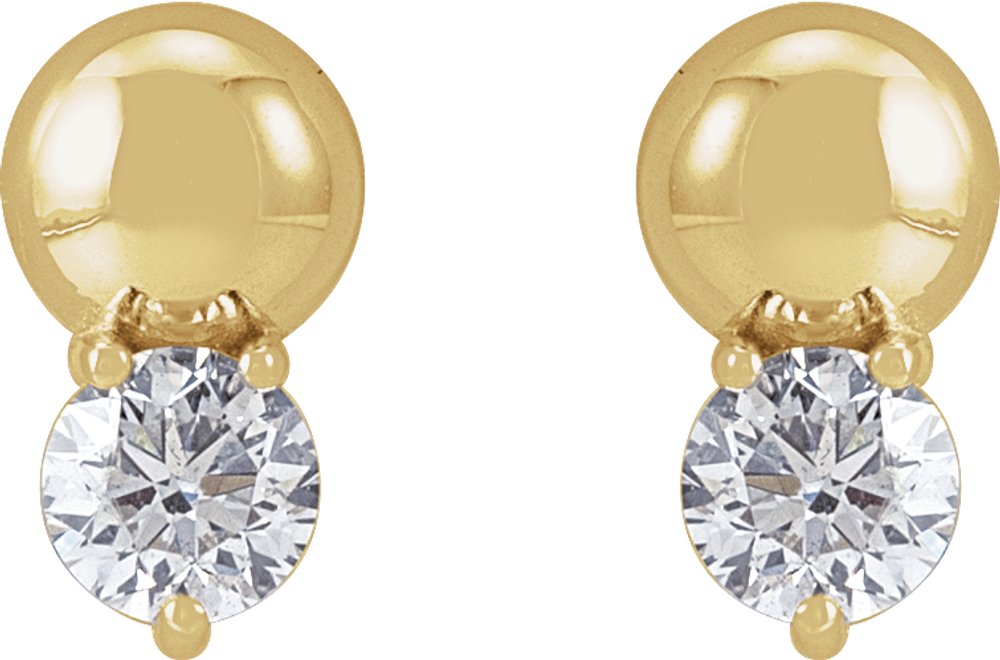 14K Yellow Gold 1/3 CTW Lab-Grown Diamond Bead Earring