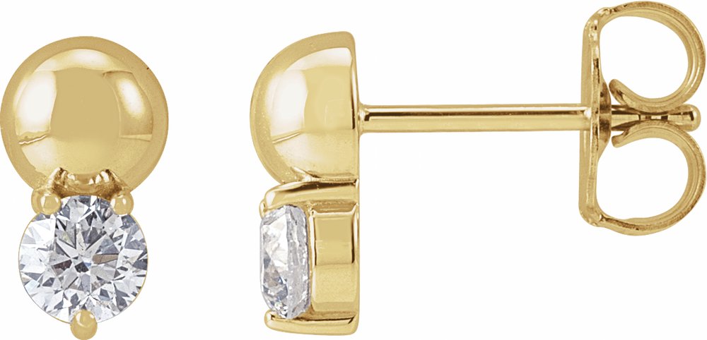 14K Yellow Gold 1/3 CTW Lab-Grown Diamond Bead Earring