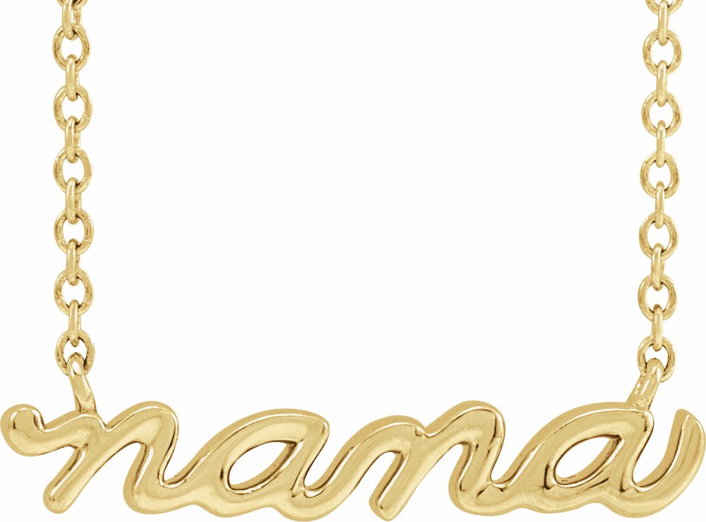 14K Yellow Gold 19.57x4.61 mm Nana 18" Necklace
