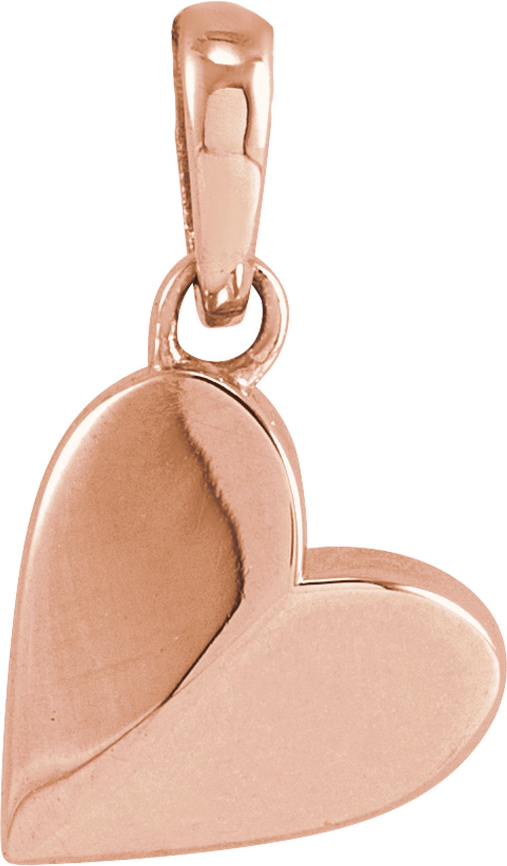 14K Rose 9.89x7.65 mm Heart Pendant