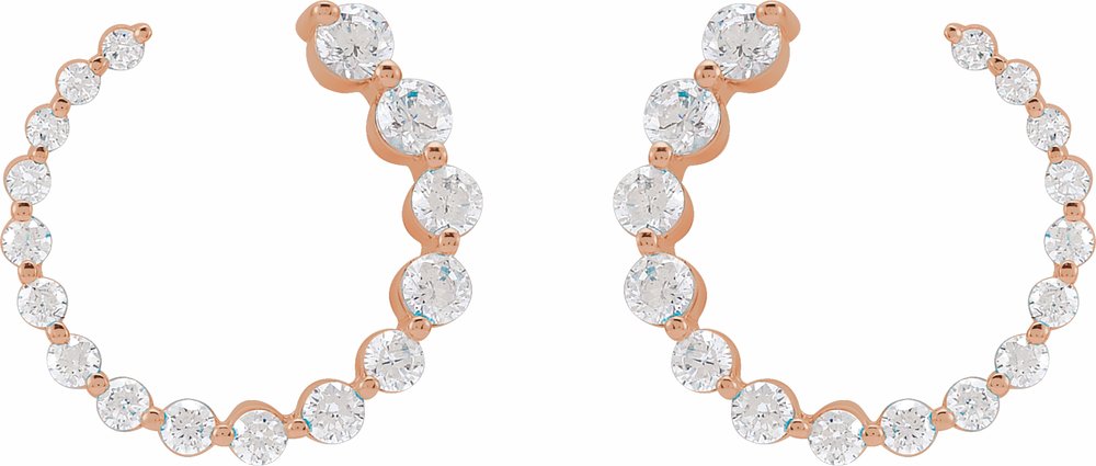 14K Rose 7/8 CTW Lab-Grown Diamond Front-Back Earrings