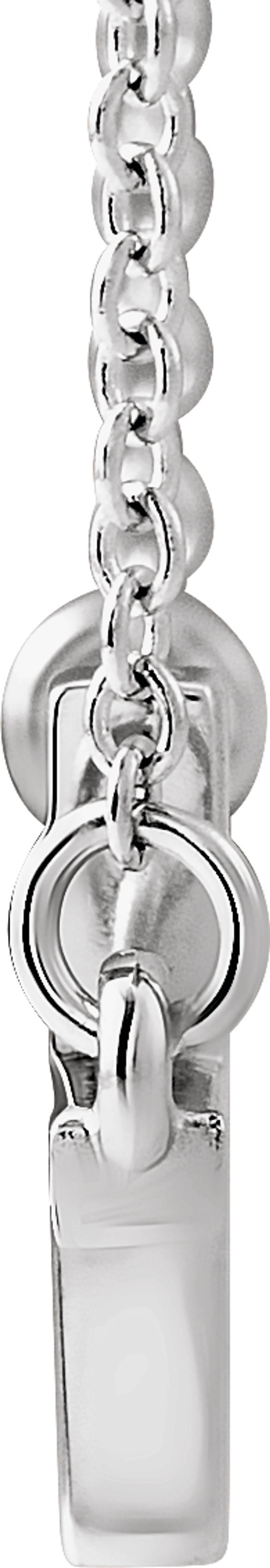 14K White Gold 17x9 mm Sideways Cross 16-18" Necklace