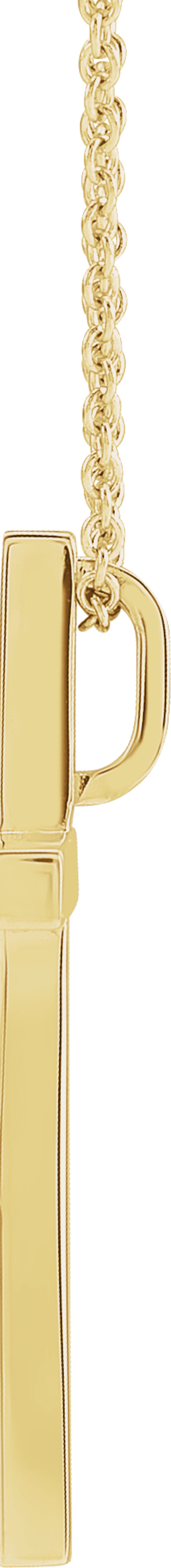 14K Yellow Gold 25.7x15.7 mm Cross 18" Necklace