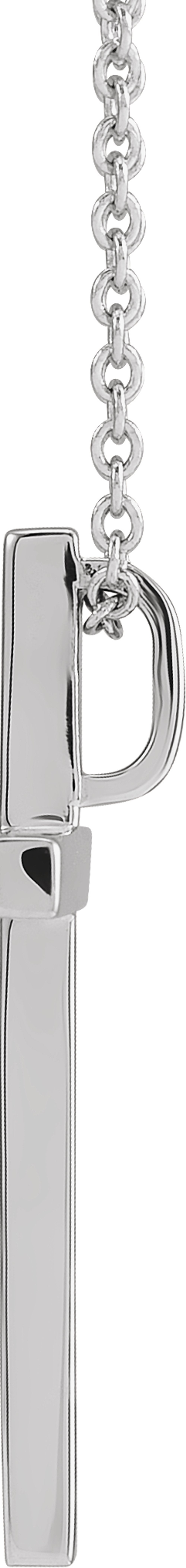 14K White Gold 21.7x13.5 mm Cross 18" Necklace