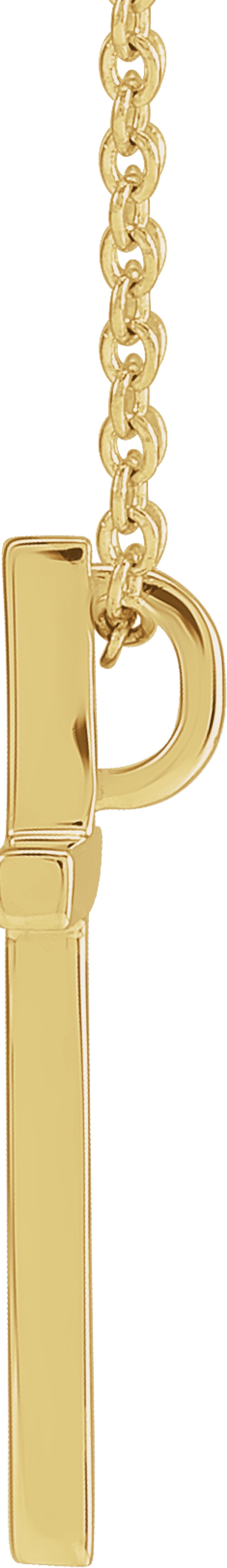 14K Yellow Gold 12x7.6 mm Cross 18" Necklace