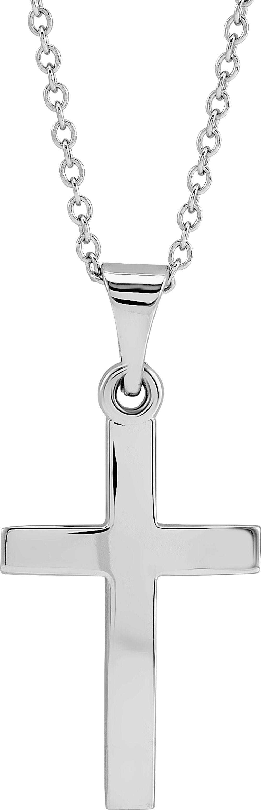 Sterling Silver Cross 18" Necklace