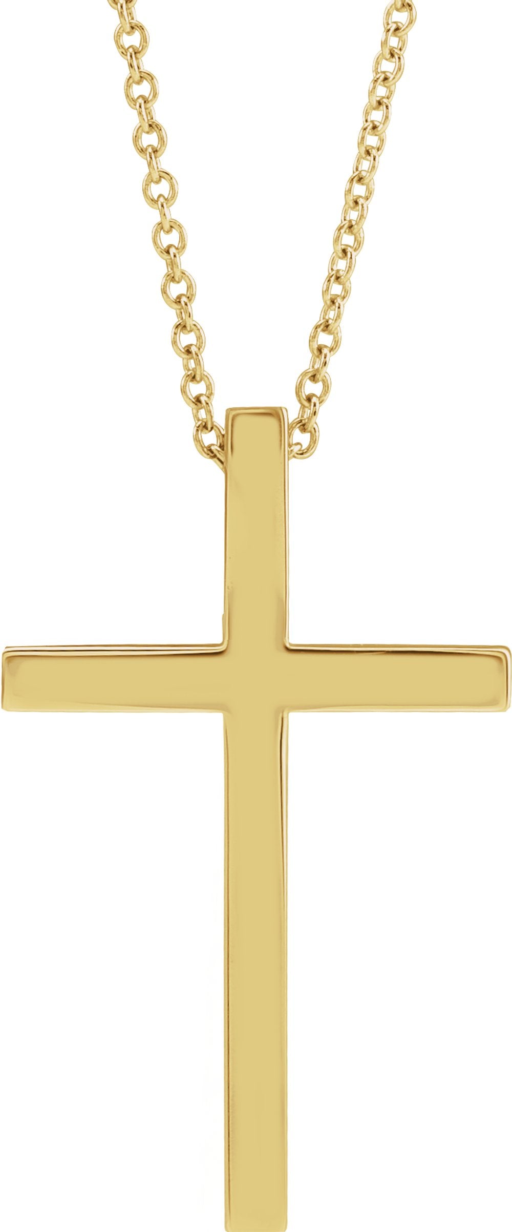 14K Yellow Gold 25.7x15.7 mm Cross 18" Necklace
