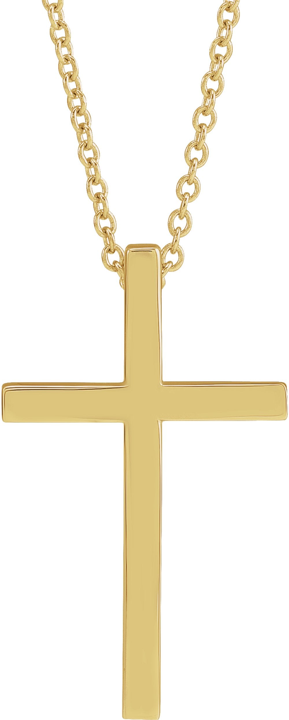 14K Yellow Gold 21.7x13.5 mm Cross 18" Necklace