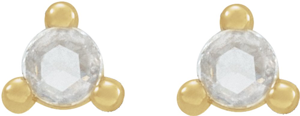 14K Yellow Gold .04 CTW Rose-Cut Natural Diamond Earrings