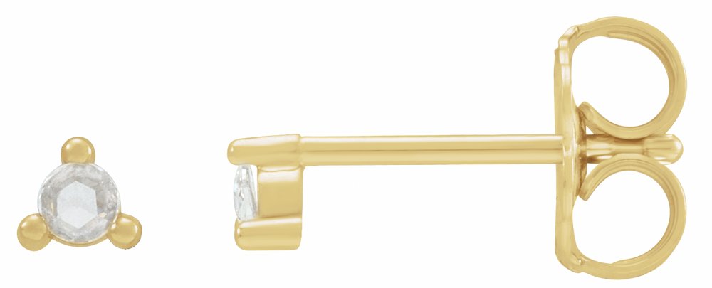 14K Yellow Gold .04 CTW Rose-Cut Natural Diamond Earrings