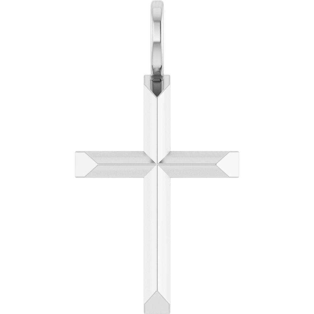 Sterling Silver Knife-Edge Cross Charm/Pendant
