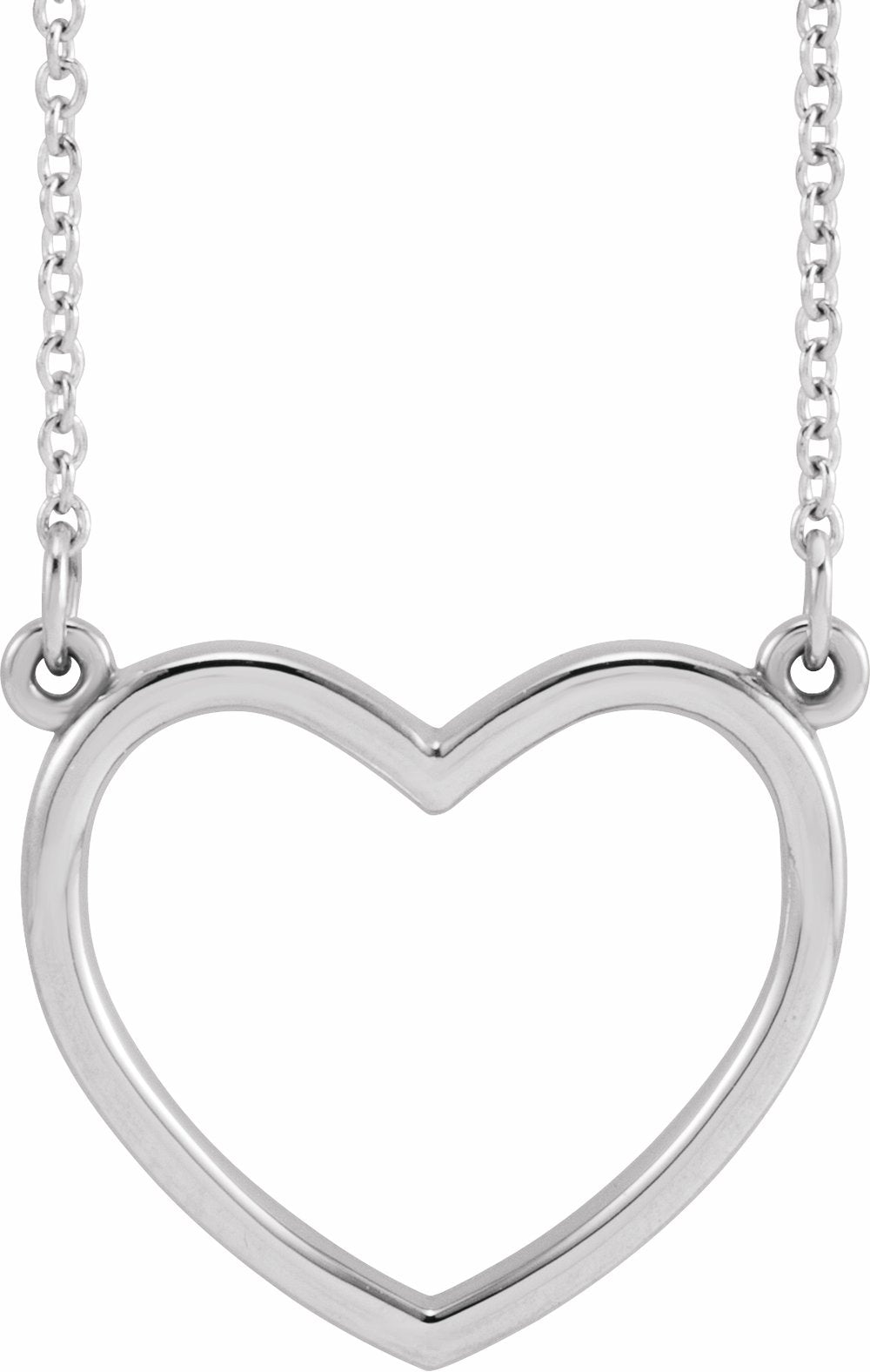 14K White Gold Heart 16" Necklace