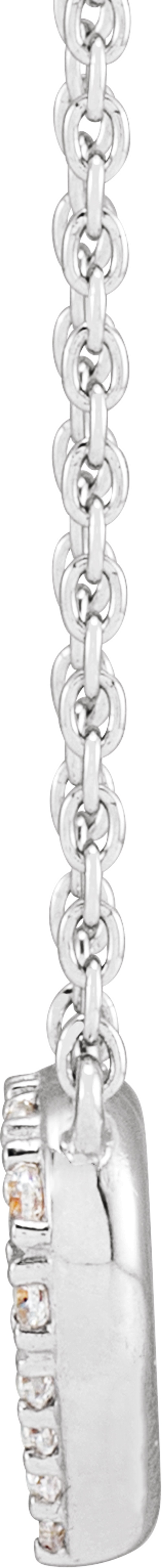 14K White Gold 1/5 CTW Lab-Grown Diamond Heart 16-18" Necklace
