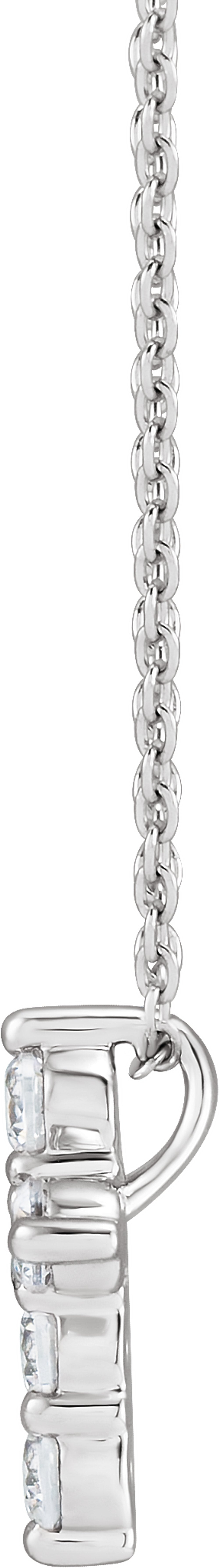 14K White Gold 1/2 CTW Lab-Grown Diamond Cross 18" Necklace