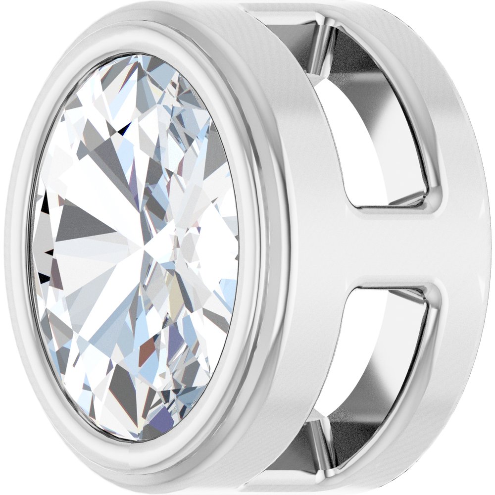 14K White Gold 1/10 CT Rose-Cut Natural Diamond Slide Pendant