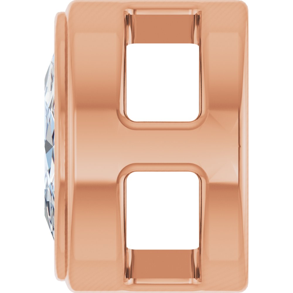 14K Rose Gold 1/10 CT Rose-Cut Natural Diamond Slide Pendant