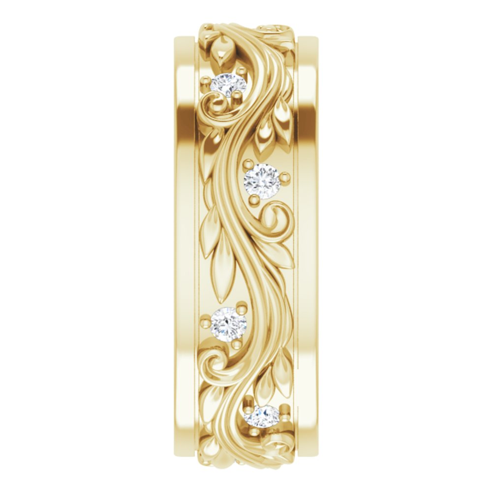 14K Yellow Gold 1/6 CTW Natural Diamond Band Size 6