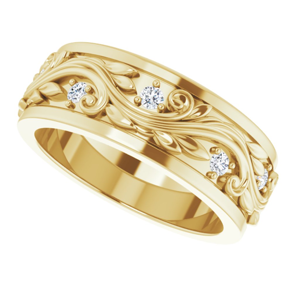 14K Yellow Gold 1/6 CTW Natural Diamond Band Size 6