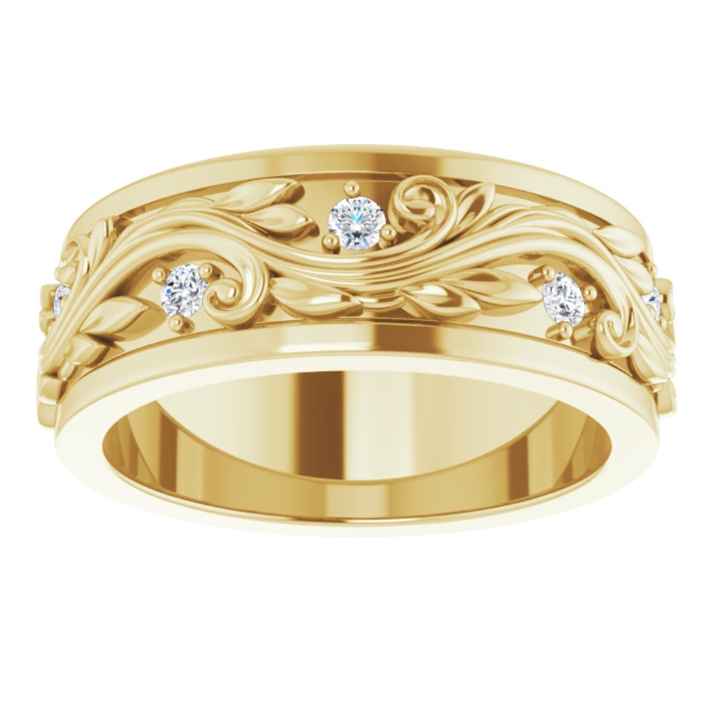 14K Yellow Gold 1/6 CTW Natural Diamond Band Size 6