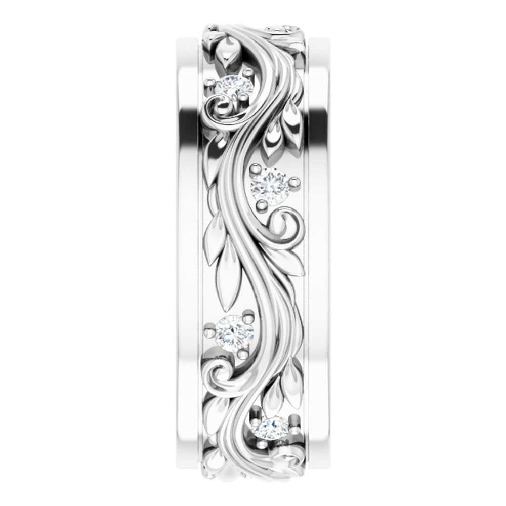 14K White Gold 1/6 CTW Natural Diamond Band Size 5