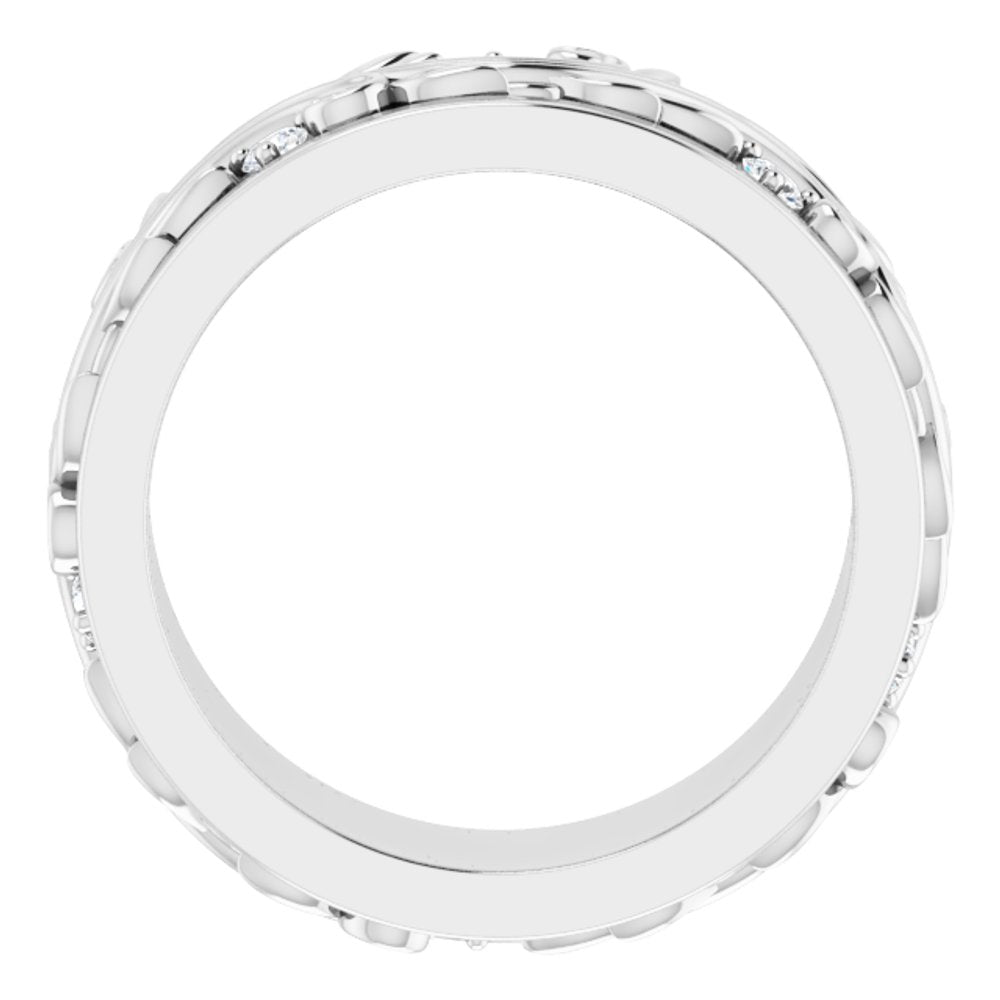 14K White Gold 1/6 CTW Natural Diamond Band Size 5