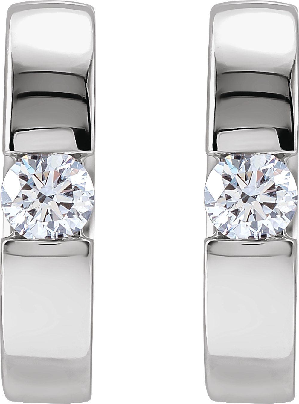 14K White Gold 1/3 CTW Lab-Grown Diamond Hinged Huggie Earrings