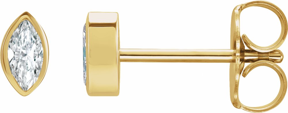 14K Yellow Gold 1 1/2 CTW Natural Diamond Solitaire Bezel-Set Earrings