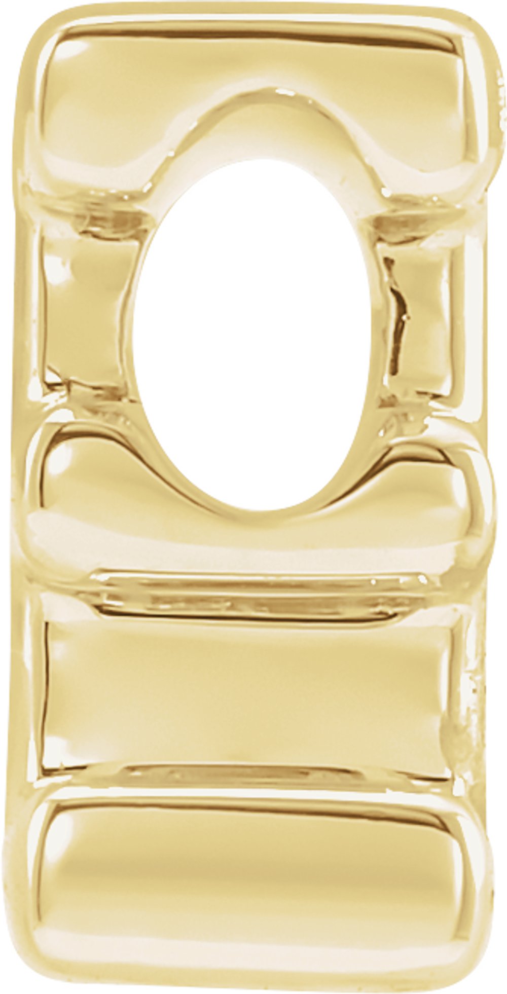 14K Yellow Gold Block Initial E Slide Pendant