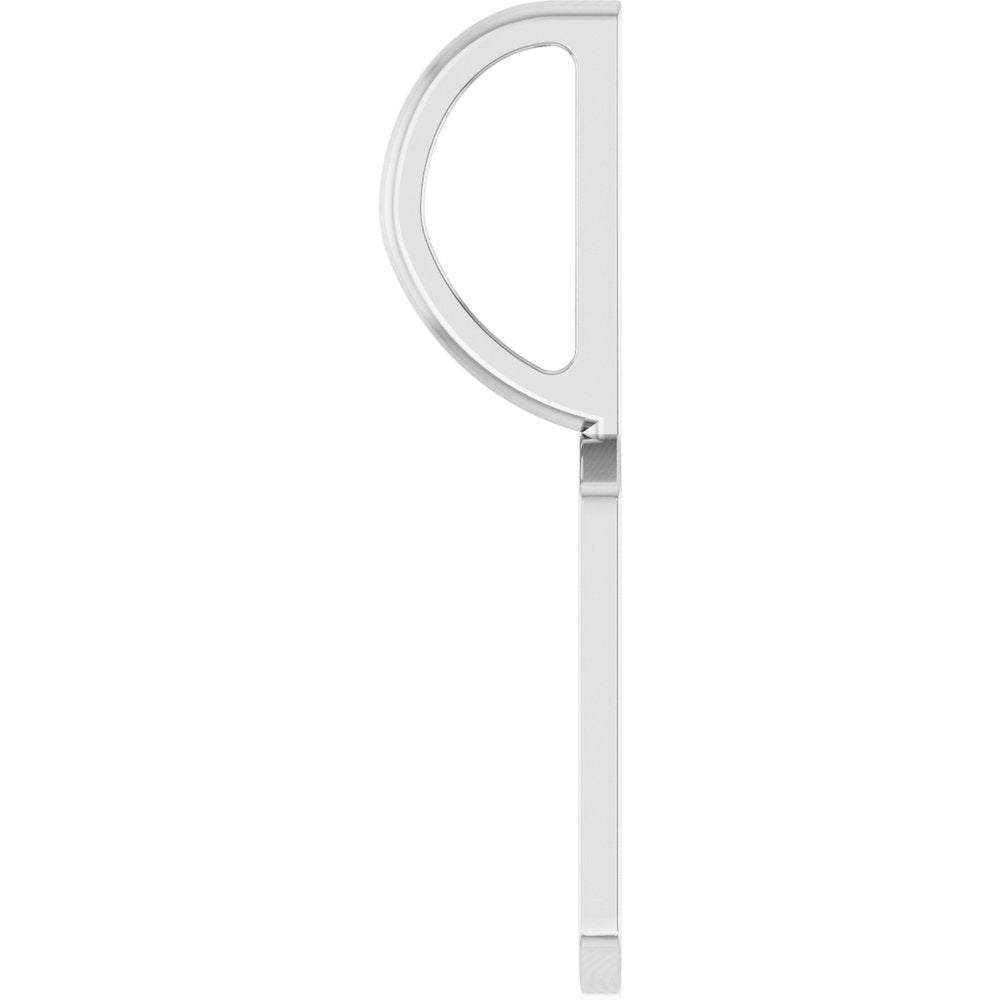 14K White Engravable Dog Tag Charm/Pendant