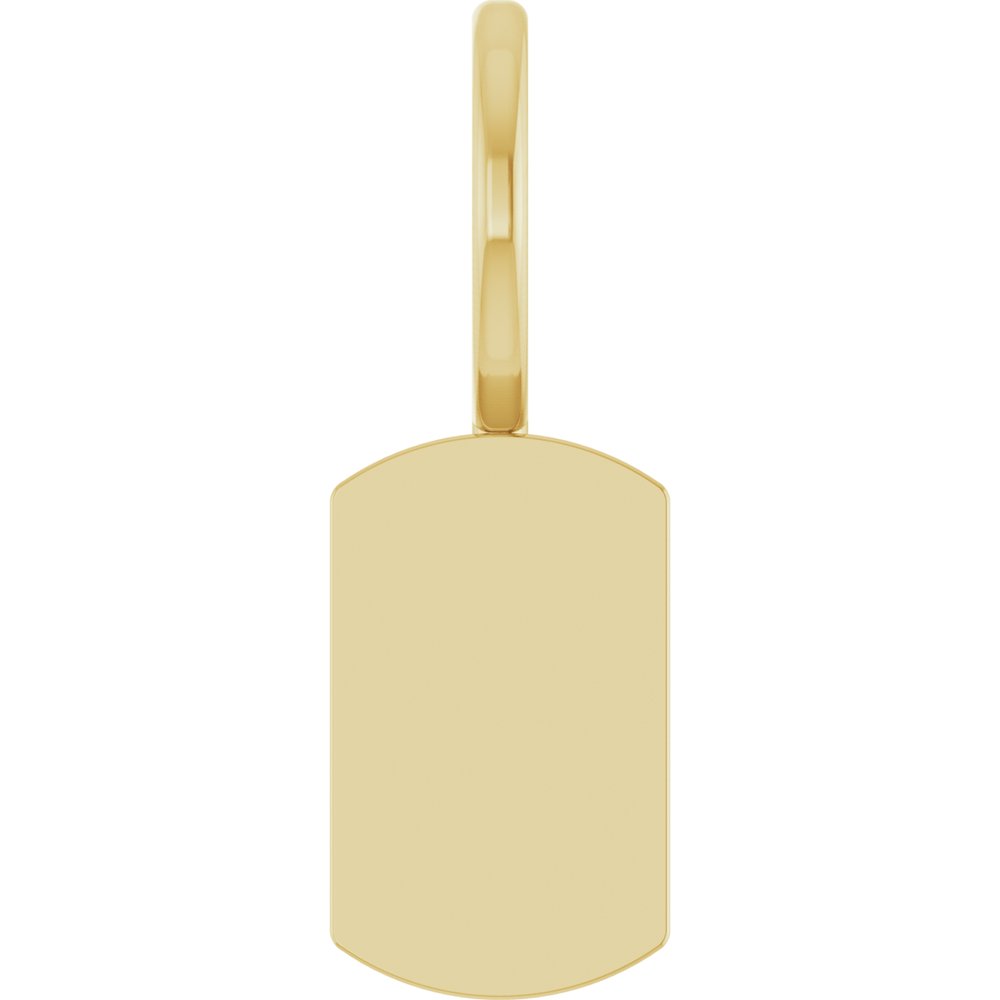 14K Yellow Gold Engravable Dog Tag Charm/Pendant