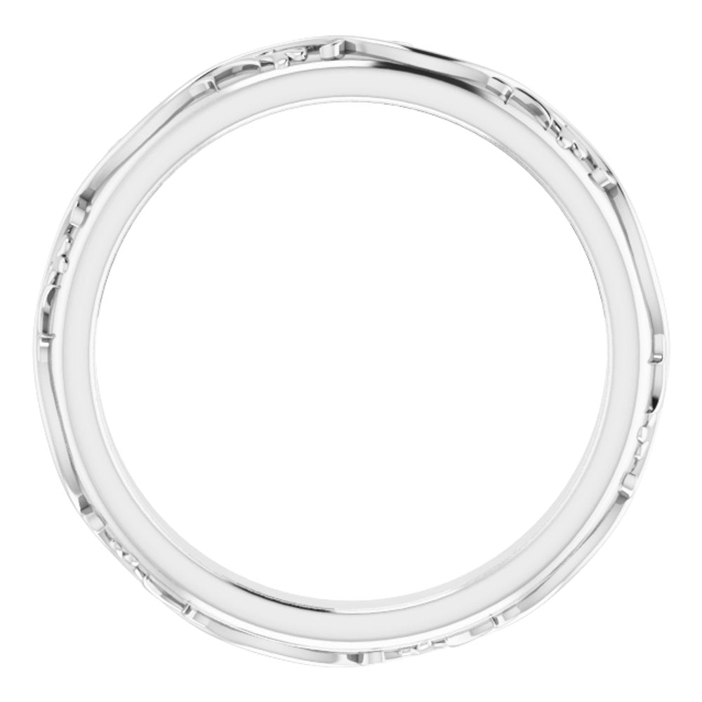14K White Gold 2.5 mm Sculptural Flat Band Size 8