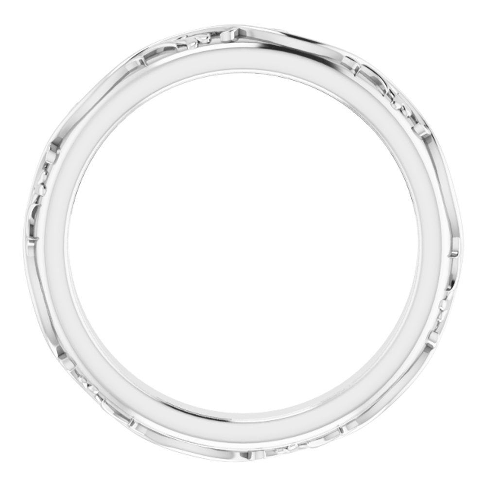 14K White Gold 2.5 mm Sculptural Flat Band Size 6.5