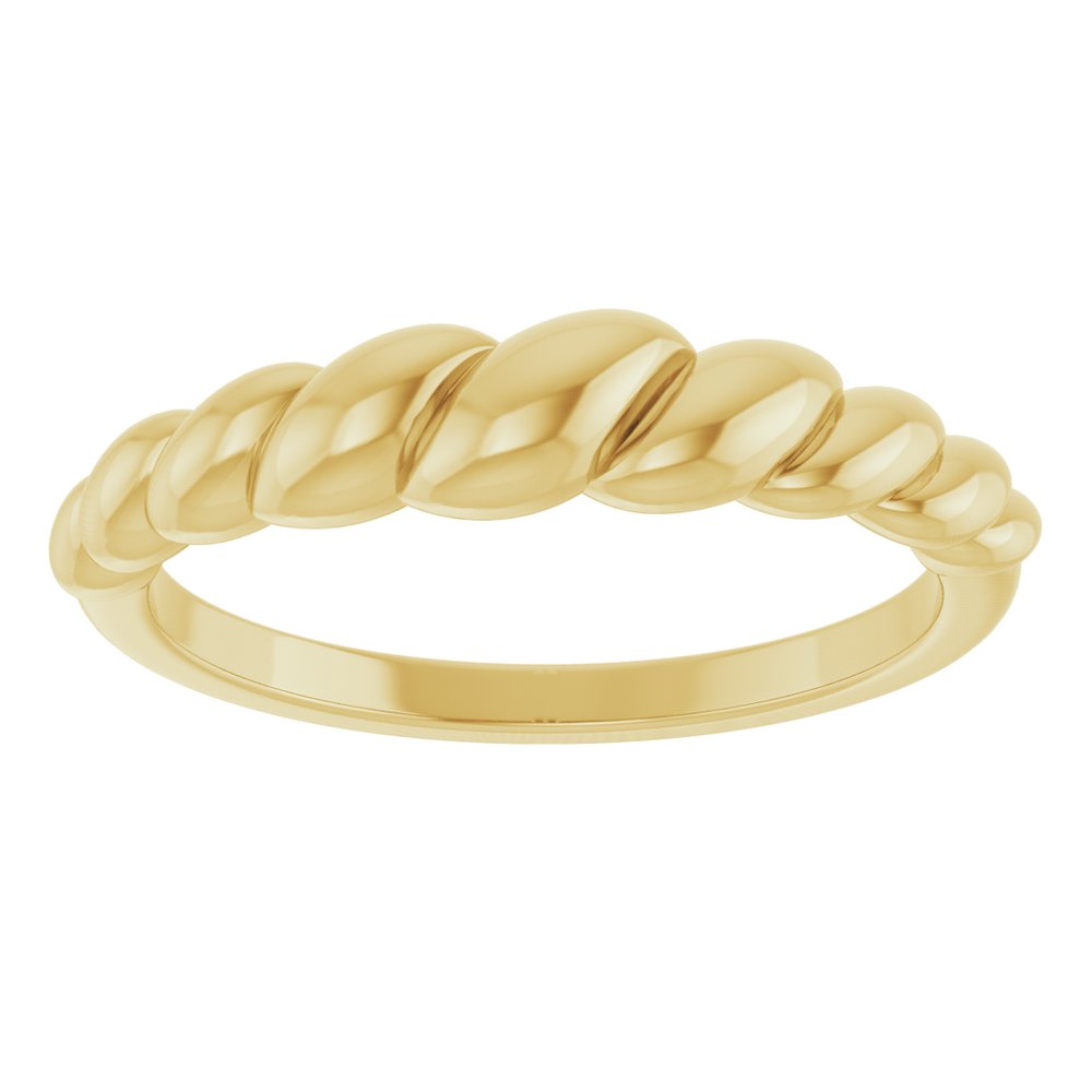 14K Yellow Gold Rope Dome Ring