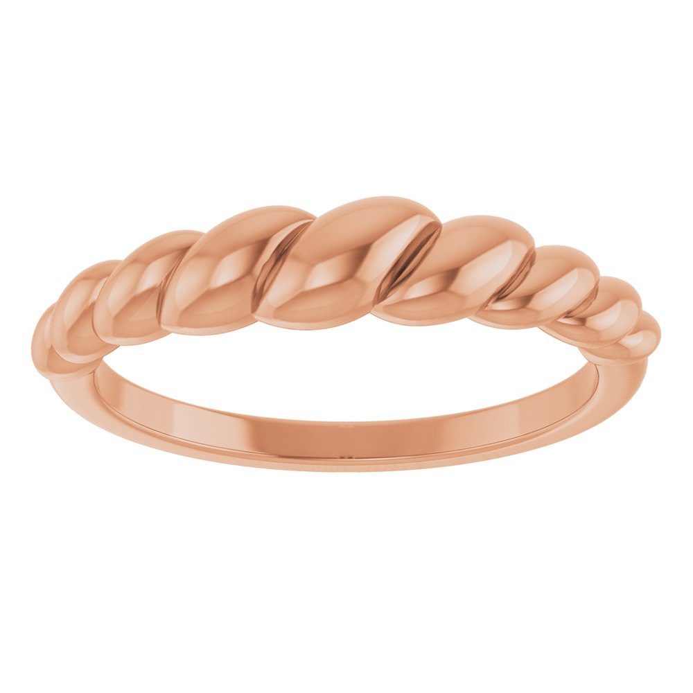 14K Rose Rope Dome Ring