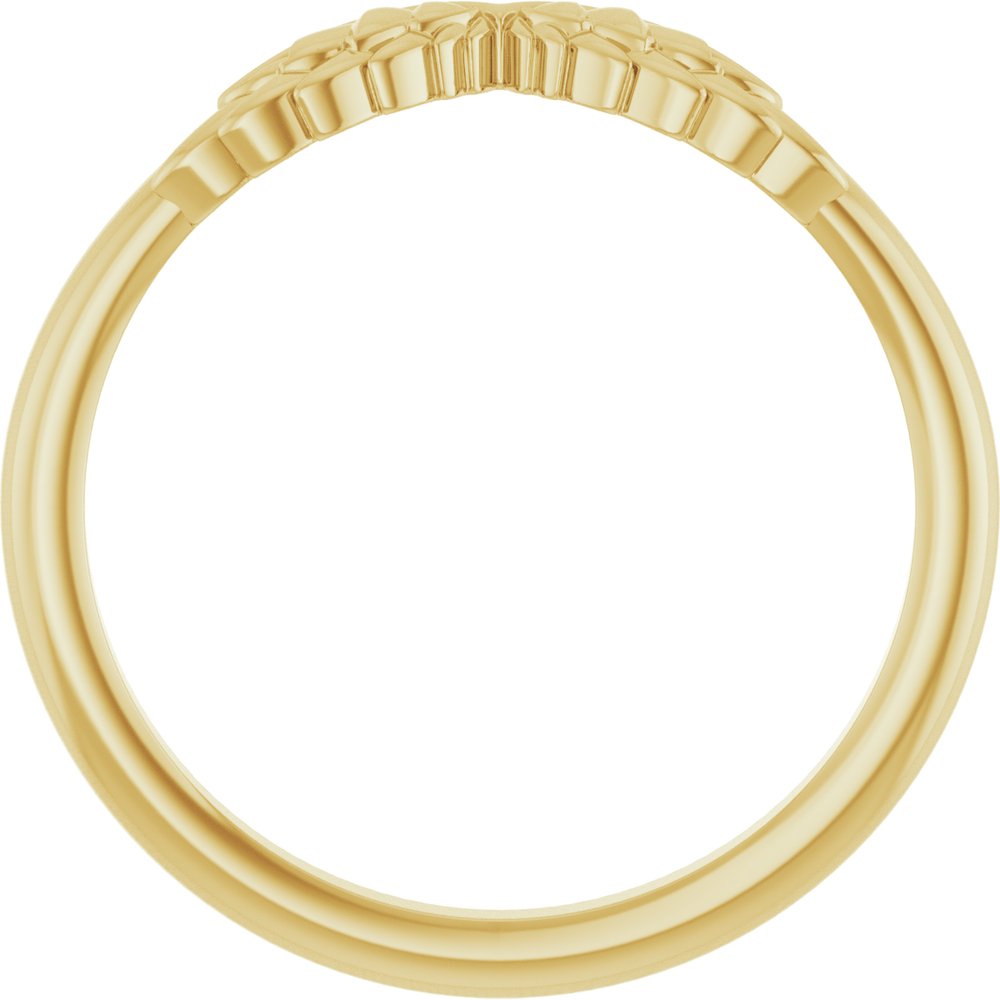 14K Yellow Gold Stackable Angel Wings Ring