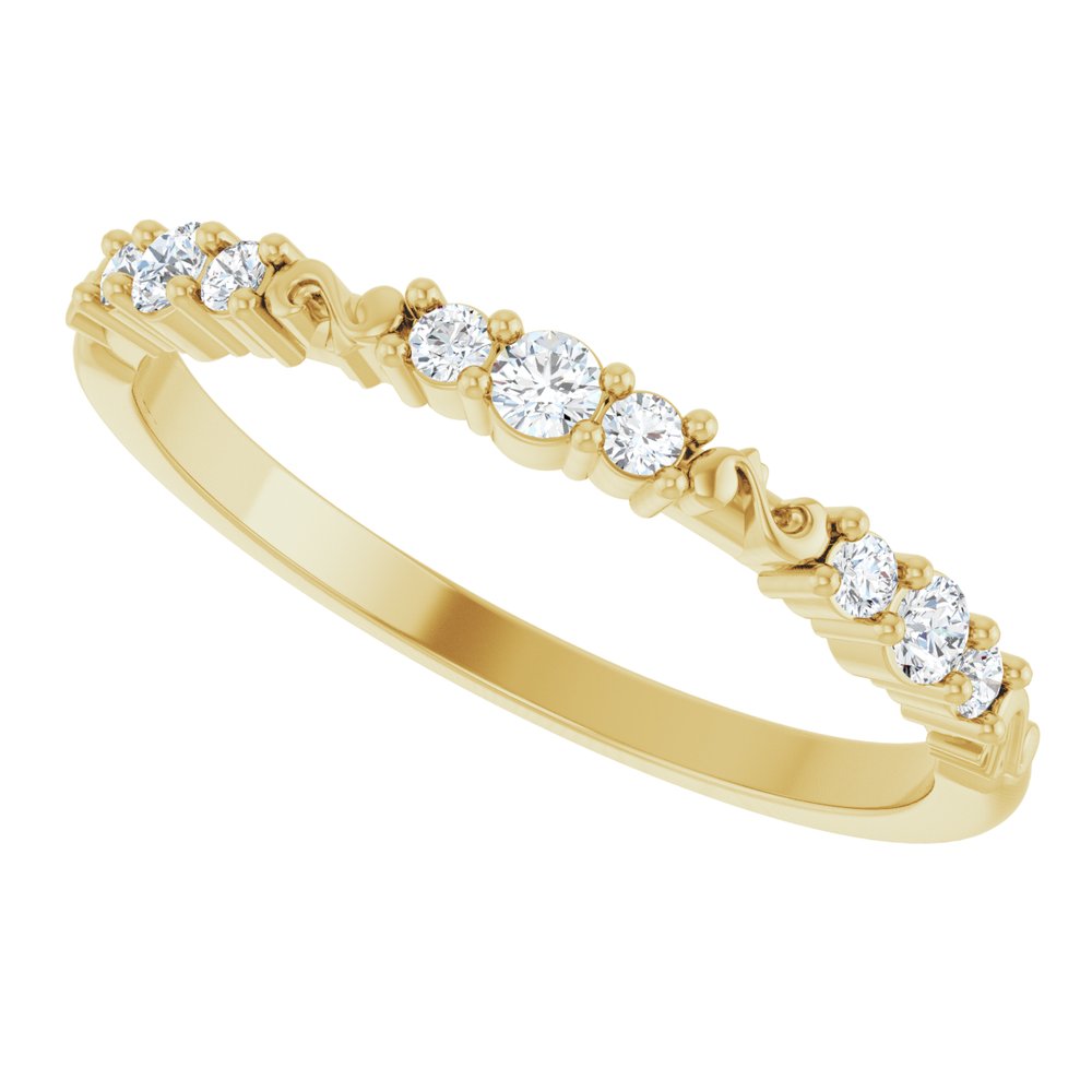 14K Yellow Gold 1/6 CTW Natural Diamond Anniversary Band