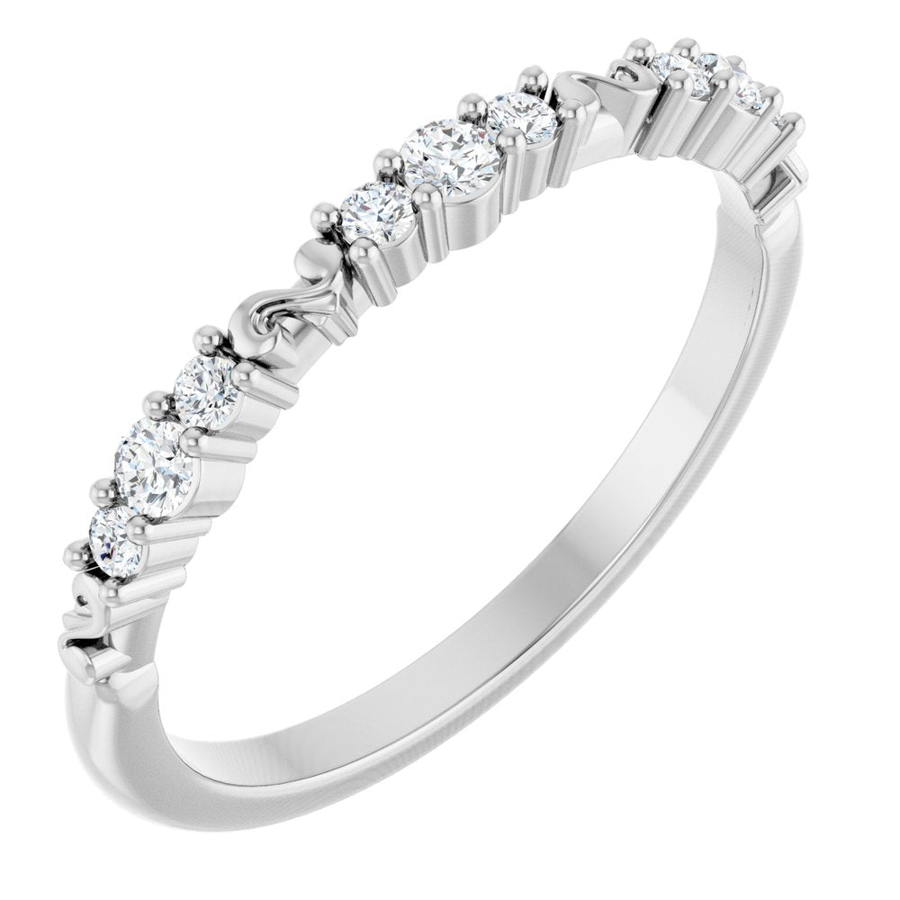 14K White Gold 1/6 CTW Natural Diamond Anniversary Band