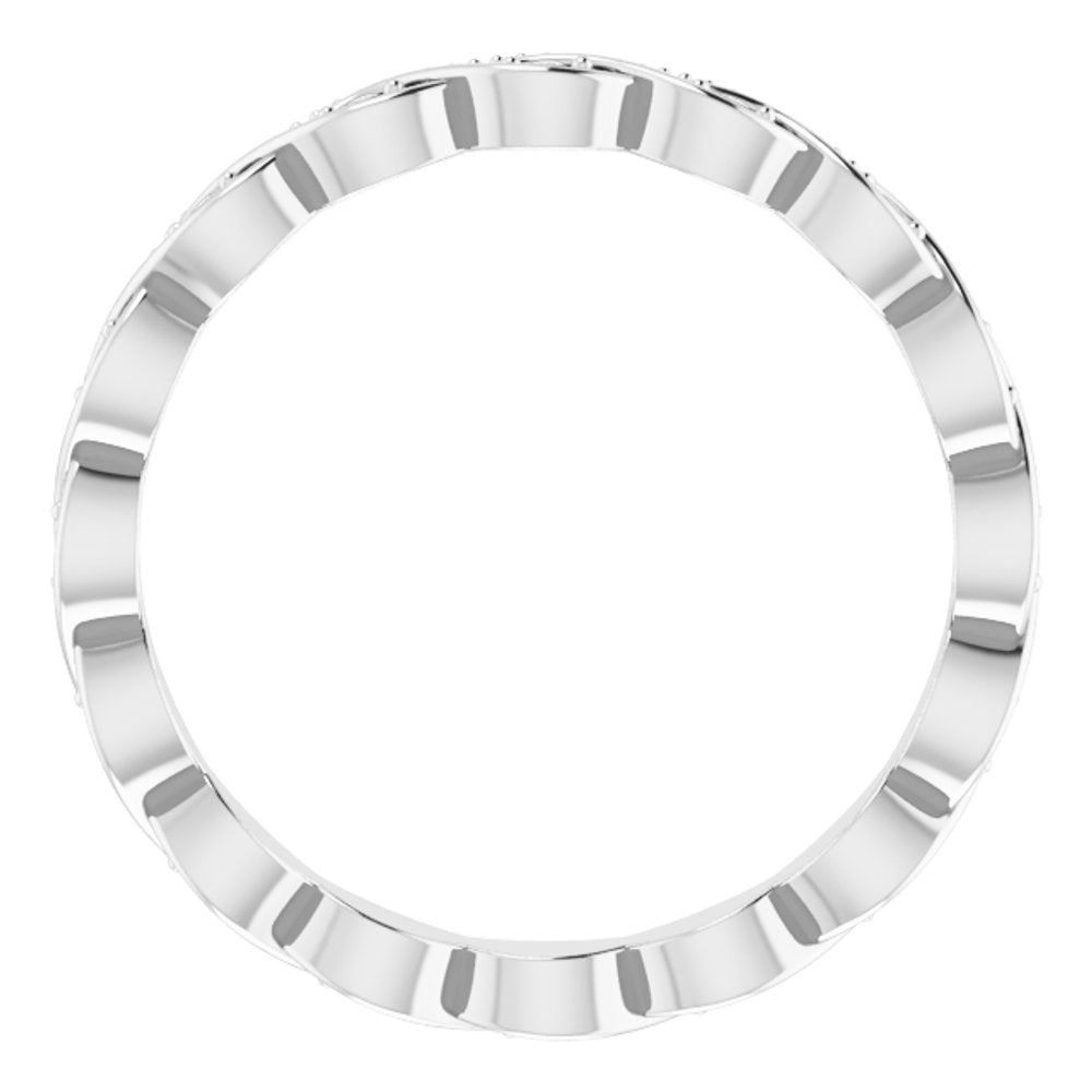 14K White .06 CTW Natural Diamond Eternity Band Size 7