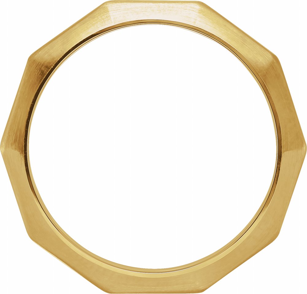 14K Yellow Gold 3 mm Geometric Flat Band