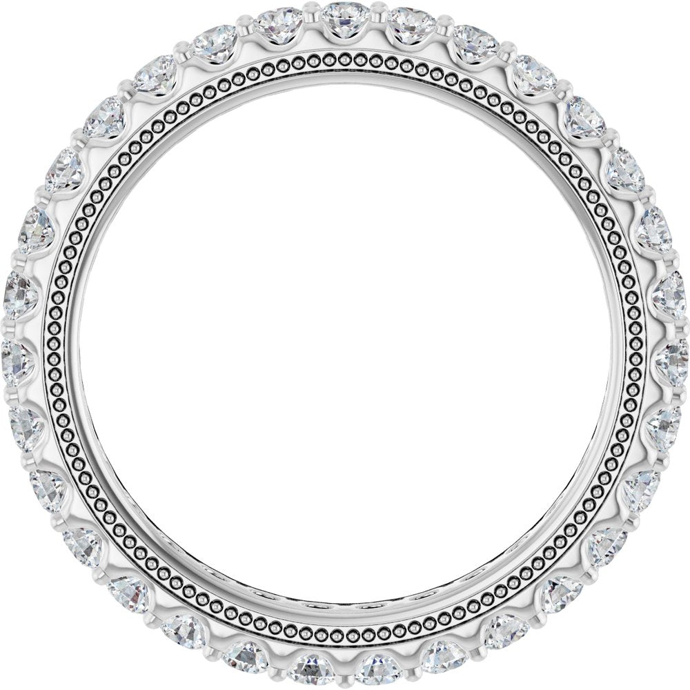 14K White 9/10 CTW Lab-Grown Diamond Eternity Band Size 7