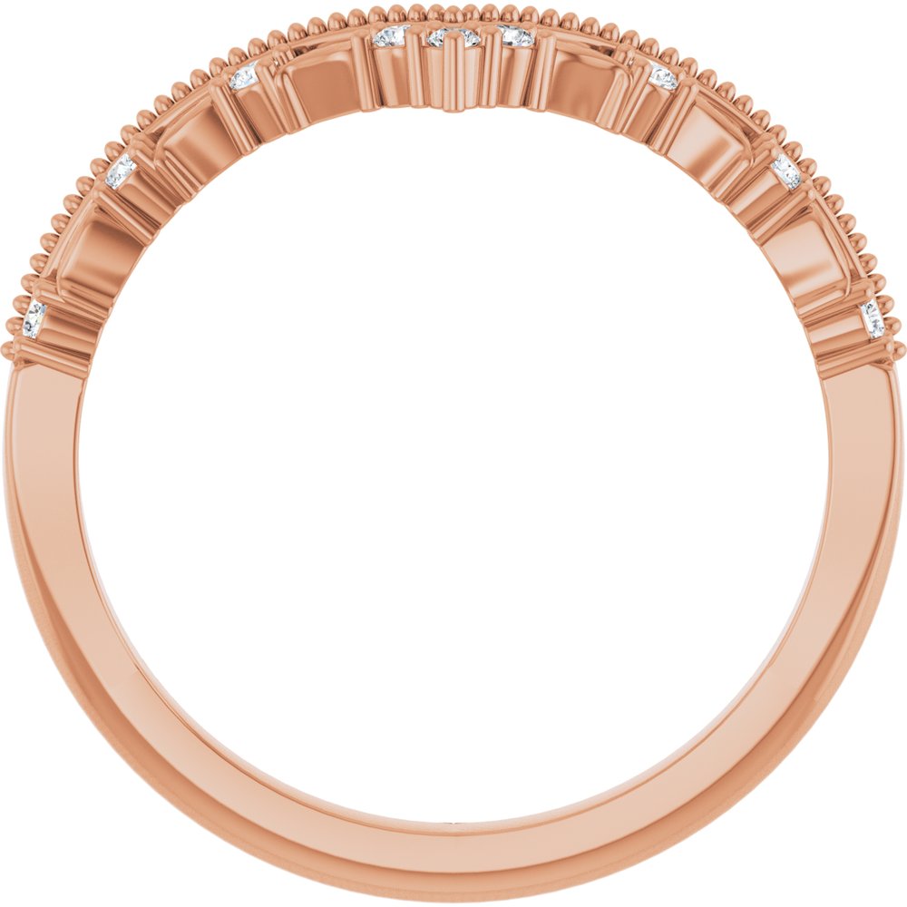 14K Rose Gold .08 CTW Natural Diamond Contour Band
