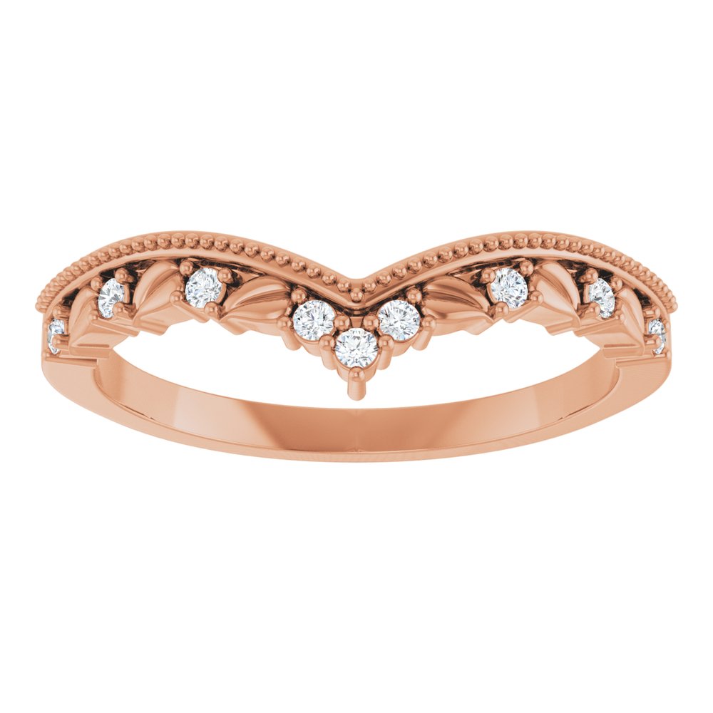 14K Rose Gold .08 CTW Natural Diamond Contour Band