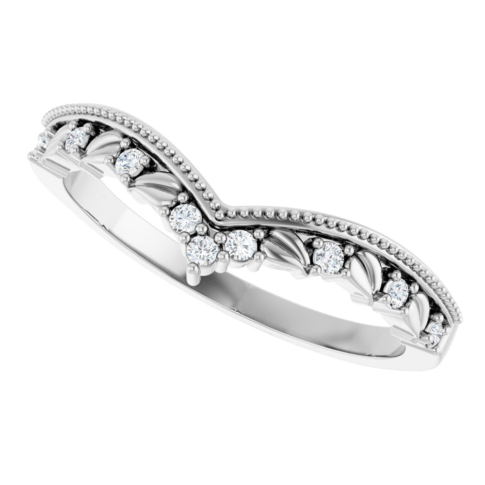 14K White Gold .08 CTW Lab-Grown Diamond Contour Band