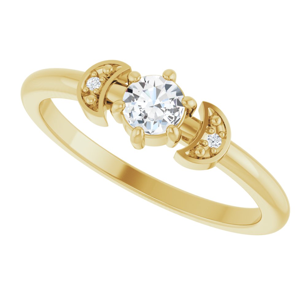 14K Yellow Gold 1/6 CTW Rose-Cut Natural Diamond Stackable Ring