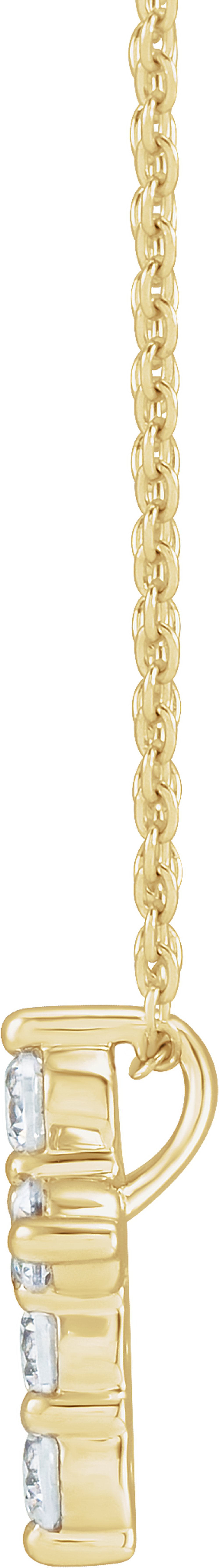 14K Yellow Gold 1/2 CTW Lab-Grown Diamond Cross 18" Necklace