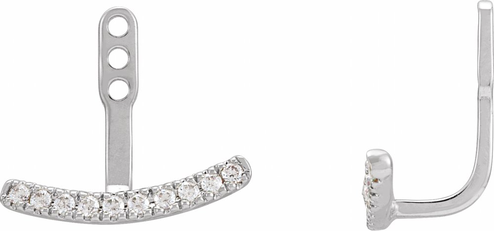 14K White Gold 1/5 CTW Lab-Grown Diamond Curved Bar Earring Jackets