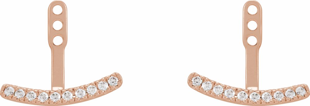14K Rose 1/5 CTW Lab-Grown Diamond Curved Bar Earring Jackets