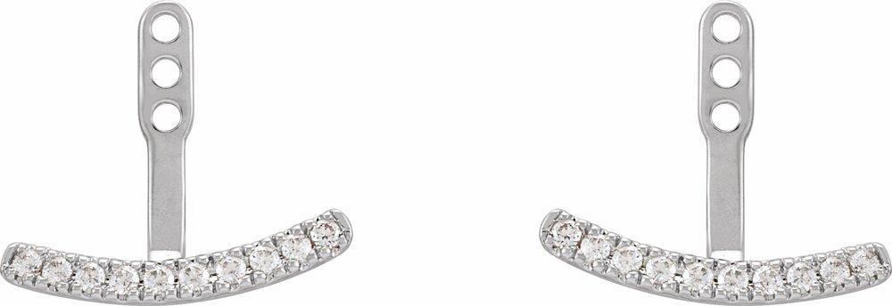 14K White Gold 1/5 CTW Lab-Grown Diamond Curved Bar Earring Jackets