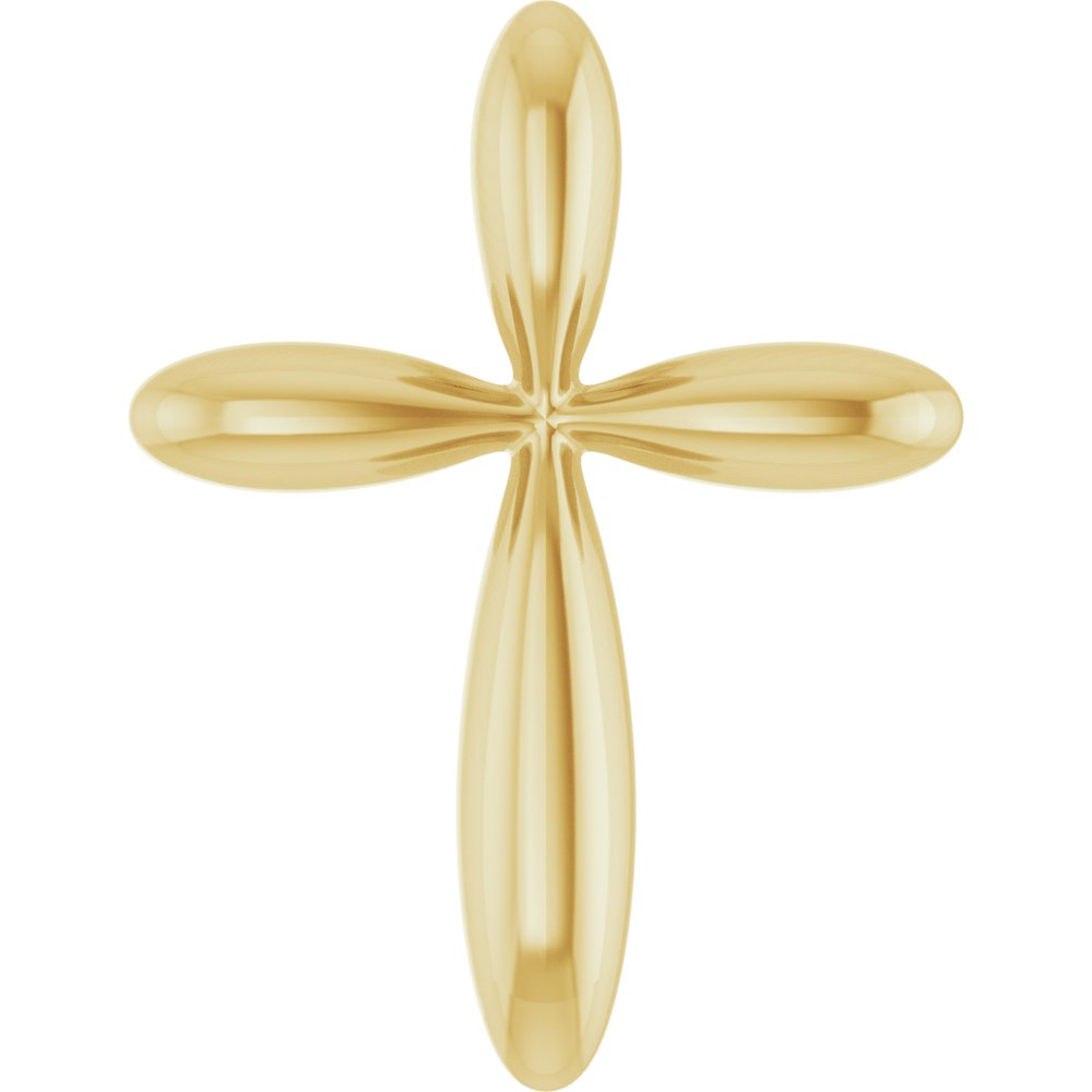 14K Yellow Gold 17x13 mm Cross Pendant